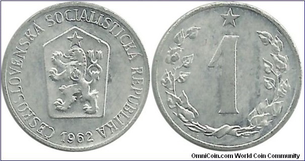 Czechoslovakia 1 Haler 1962