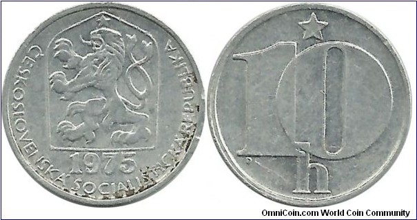 Czechoslovakia 10 Haleru 1975