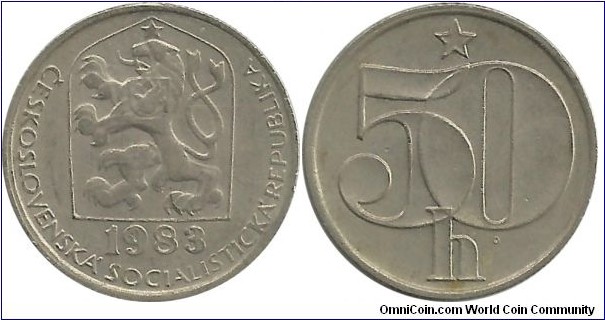 Czechoslovakia 50 Haleru 1983