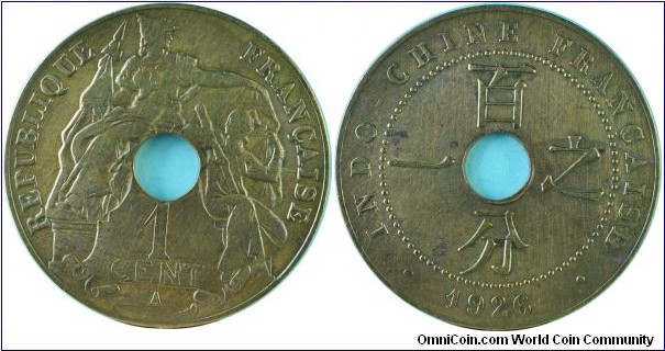 FrenchIndochine1Cent-km12-1926
