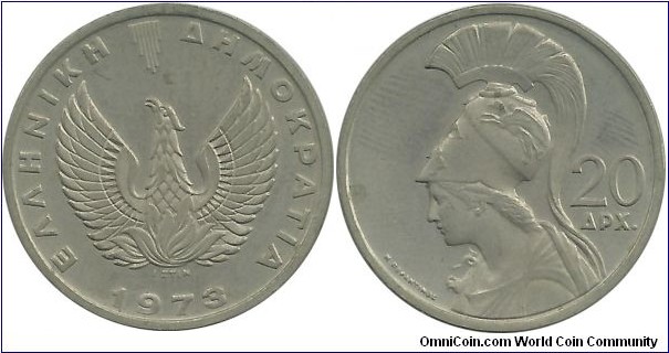 GreeceRepublic 20 Drahmi 1973-Phoenix