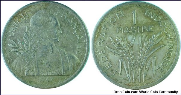 FrenchIndochine1Piastre-km32.2-1947