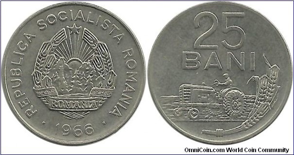 RomaniaSR 25 Bani 1966