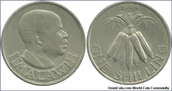 Malawi 1 Shilling 1964 - President Dr. Hastings Kamuzu Banda 