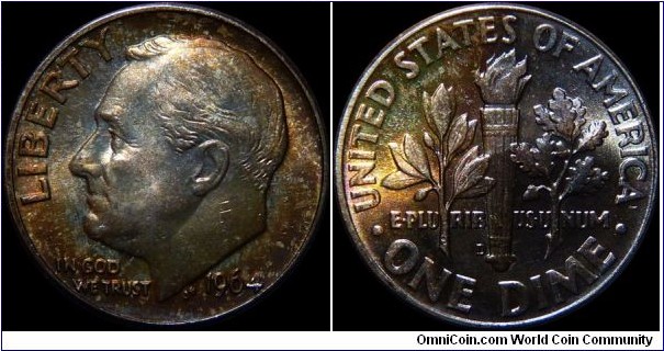 USA 10 Cents 1964-D - Toned