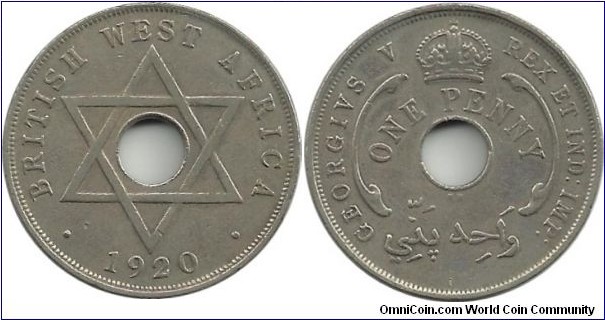 BWestAfrica 1 Penny 1920KN