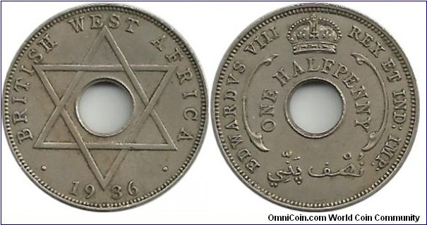 BWestAfrica ½ Penny 1936