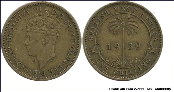 BWestAfrica 1 Shilling 1939