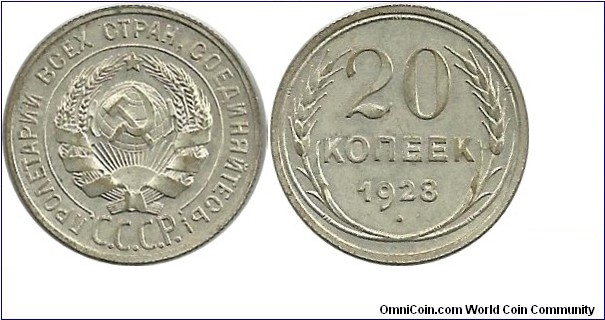 CCCP 20 Kopek 1928