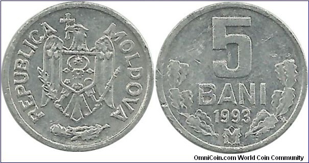 Moldovan Republic  5 Bani 1993