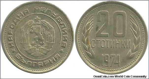 BulgariaPR 20 Stotinki 1974