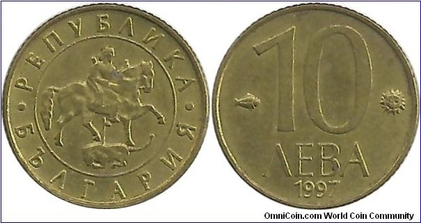 BulgariaR 10 Leva 1997
reduced size