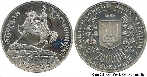 Ukraina 200000 Karbovantsiv 1995-Bogdan Khmelnitski(1595-1657)