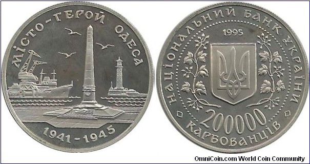 Ukraina 200000 Karbovantsiv 1995-WWII Monument-Odesa