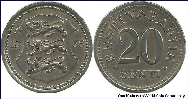 Eesti 20 Senti 1935