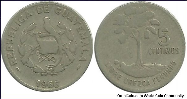 Guatemala 5 Centavos 1966