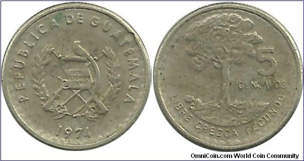 Guatemala 5 Centavos 1974