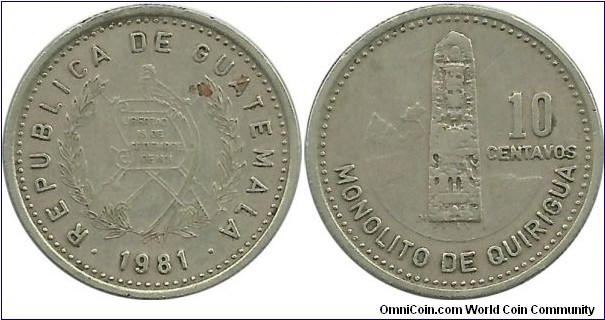 Guatemala 10 Centavos 1981