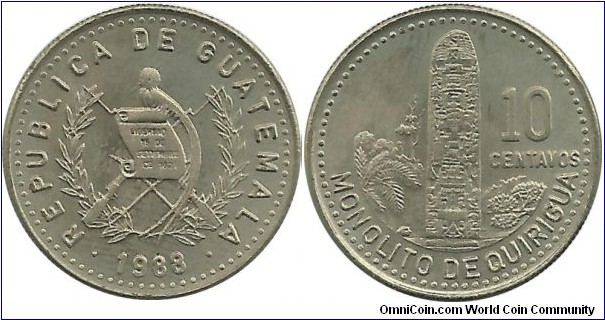 Guatemala 10 Centavos 1988