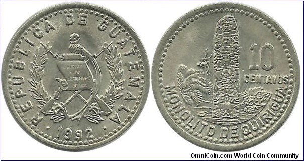 Guatemala 10 Centavos 1992