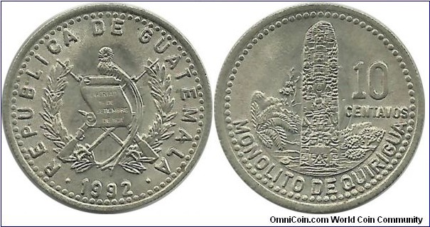 Guatemala 10 Centavos 1992