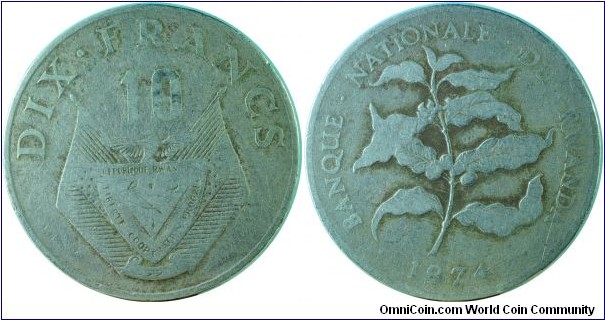 Rwanda10Francs-CoffeeBranch-km14.1-1974