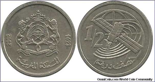 Morocco ½ Dirham AH1423-2002