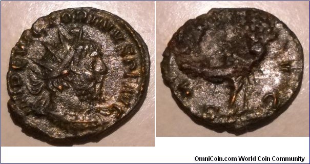 VICTORINUS
A.D. 269-271 	Æ Antoninianus. Rev. SALVS AVG, Salus standing right feeding snake held in arms. 3.8gm 20mm