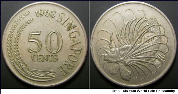 Singapore 1968 50 cents. 