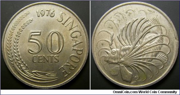 Singapore 1976 50 cents. 
