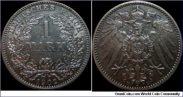 German Empire 1 Mark 1902-E
