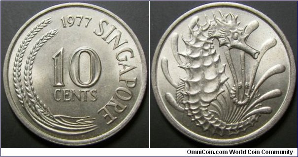 Singapore 1977 10 cents. 