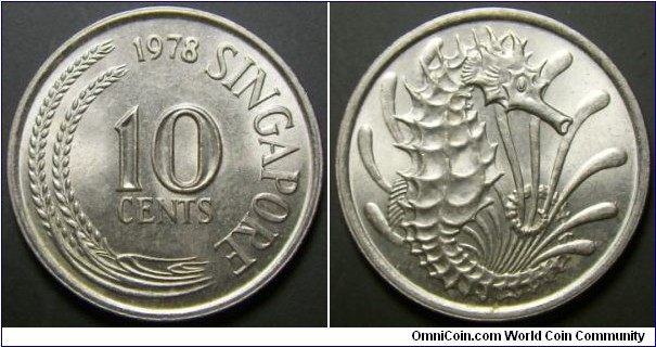 Singapore 1978 10 cents. 