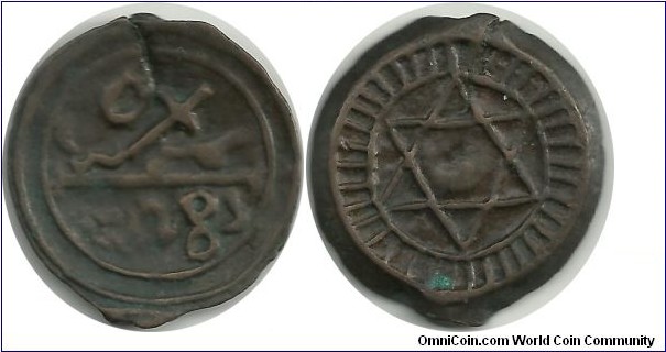 Morocco 4 Falus AH1283 (1866)