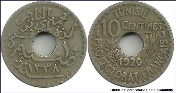 Tunisia 10 Centimes 1338-1920