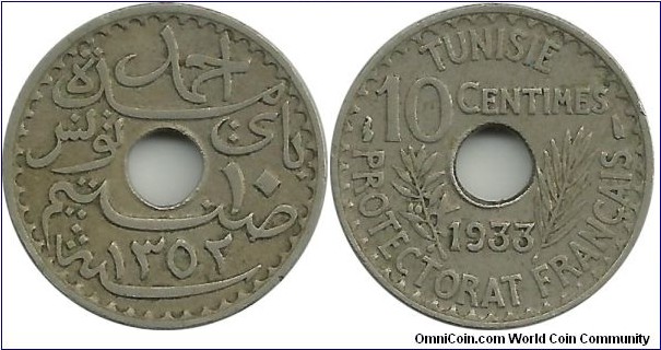 Tunisia 10 Centimes 1352-1933