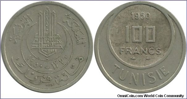 Tunisia 100 Francs 1370-1950
