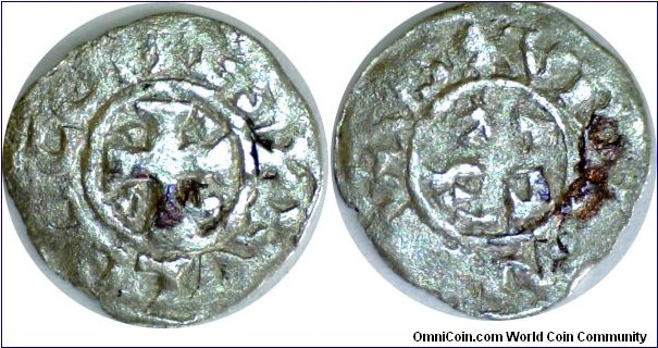 Denier of Fulk V of Anjou grandfather of Henry II of England. King of Jerusalem 1131-43