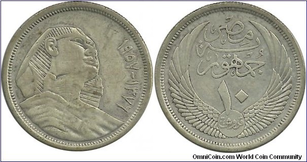 Egypt 10 Piastres 1376-1957