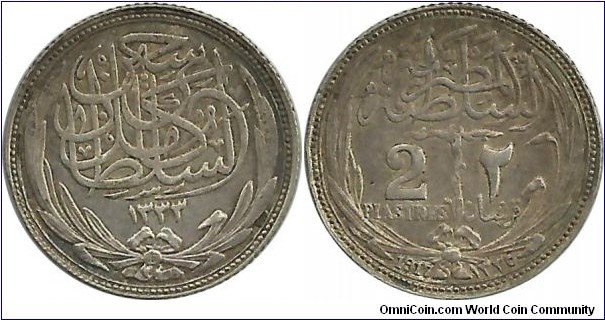 Egypt 2 Piastres 1335-1917