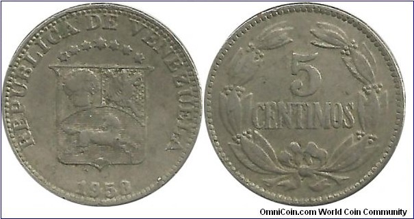 Venezuela 5 Centimos 1958