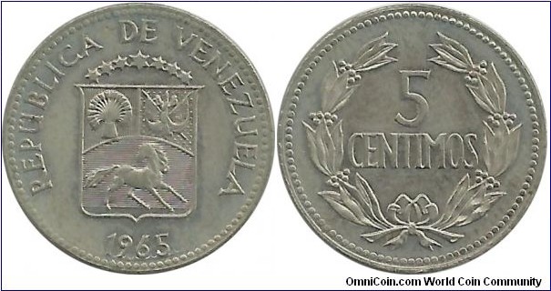 Venezuela 5 Centimos 1965