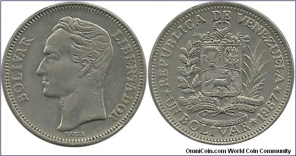 Venezuela 1 Bolivar 1967