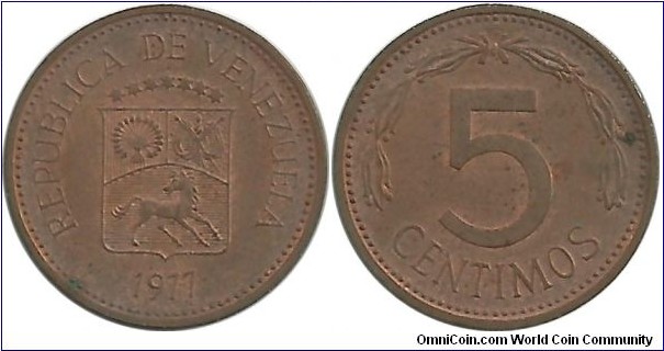 Venezuela 5 Centimos 1977(l)