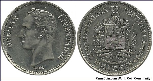 Venezuela 2 Bolivares 1990