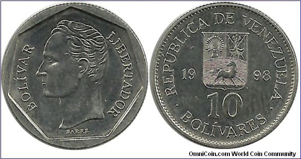 Venezuela 10 Bolivares 1998