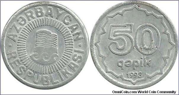 Azerbaijan 50 Qapik 1993