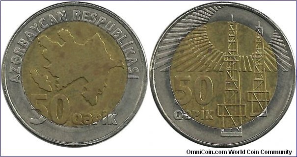 Azerbaijan 50 Qapik ND(2006)