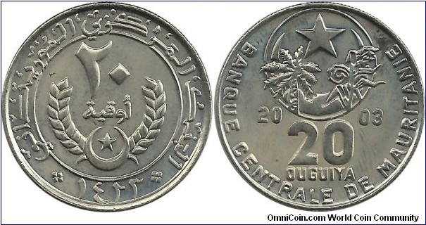 Mauritania 20 Ougia 1423-2003