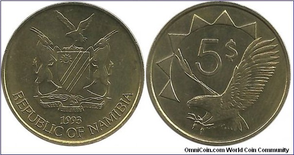 Namibia 5 Dollars 1993